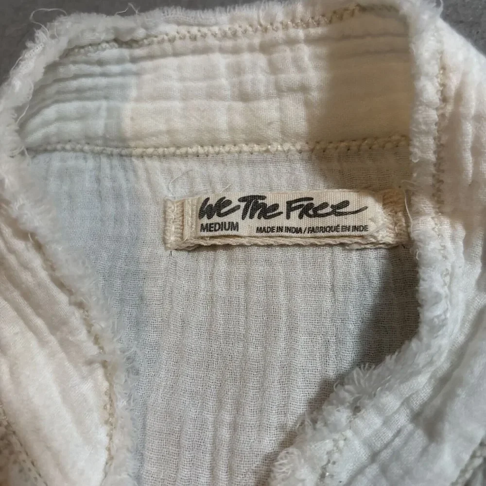 We The Free White Button Down Shirt - Picture 2 of 7